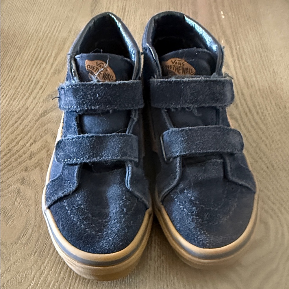 Vans Navy Velcro Sneakers with Gum Soles